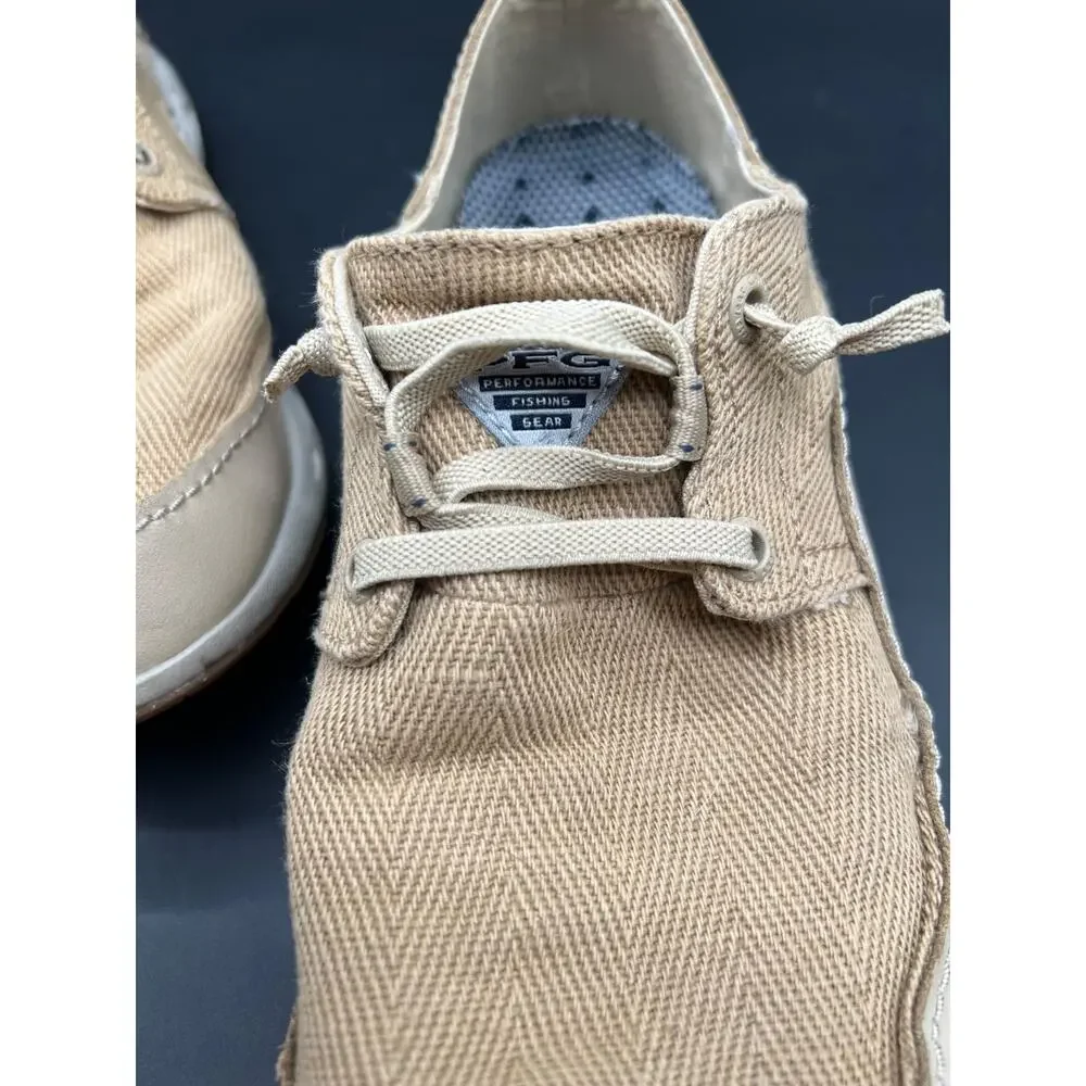 Columbia Bahama Vent Men's Laced Boat Deck Shoes Beige SIZE 8.5 #100